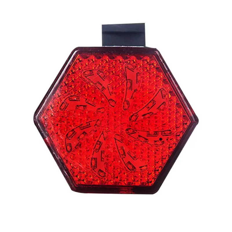 Супер Яркий USB Перезаряжаемые шестиугольник задний фонарь для велосипеда с