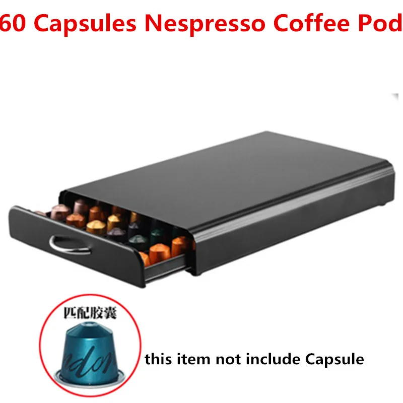2019 полоса Nespresso ящик 60 капсул стойка для кофейных стенд кухонный металлический