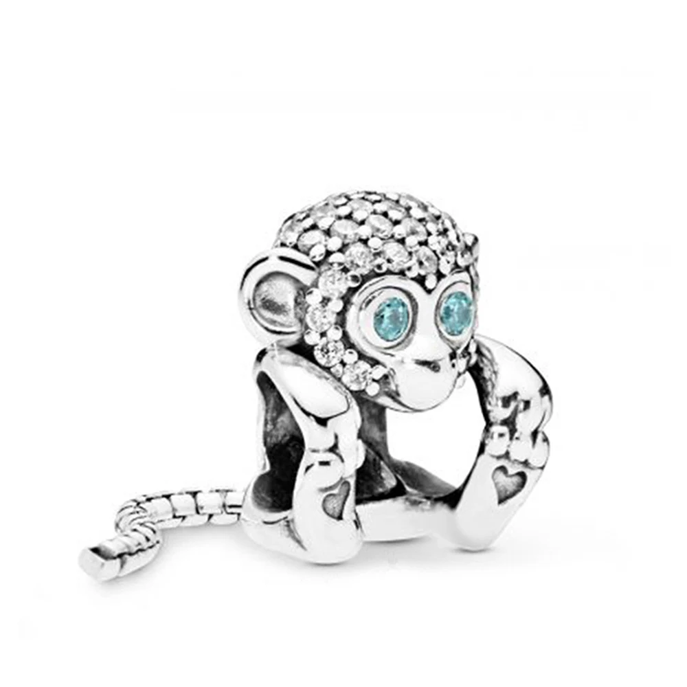 

100% 925 Sterling Silver pan Toy Story Alien Monkey Hot Air Balloon Trip Charm Travel Bag Heart Bean Shell Charm bead