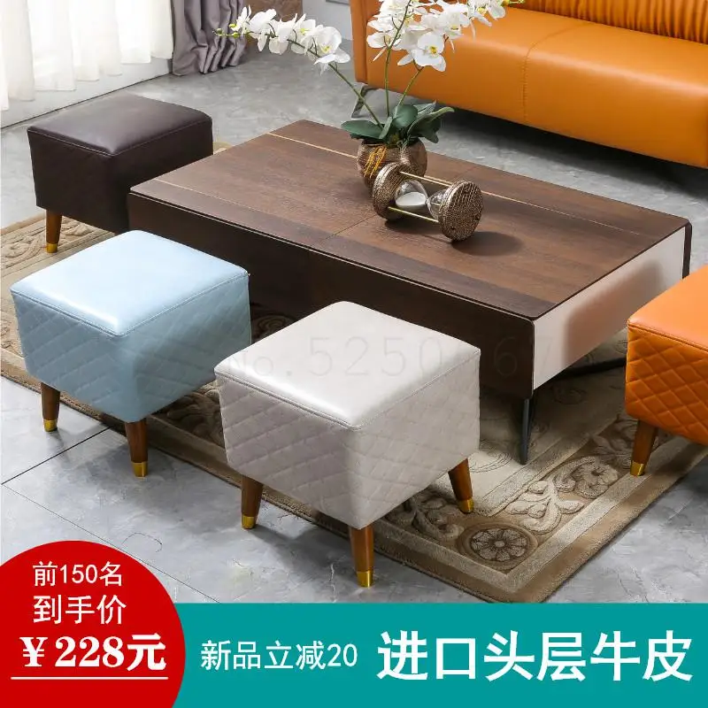 Светильник класса люкс домашний кожа пуф для ног журнальный столик гостиной стул