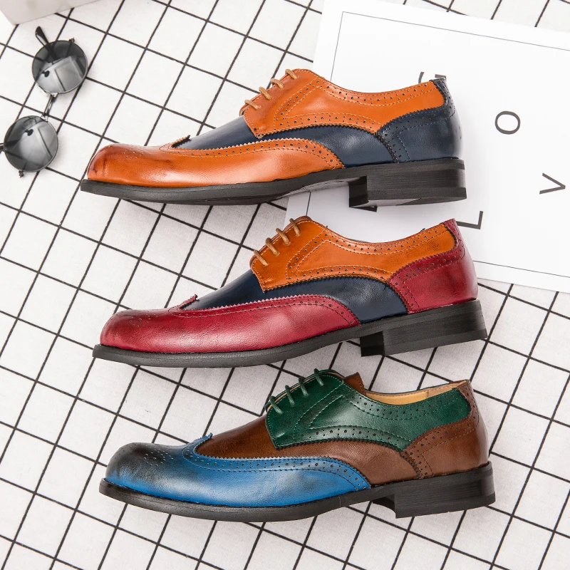 

2020 latest men's leather shoes low heel casual shoes dress shoes retro classic men's golf shoes business leather shoes 38-48 si