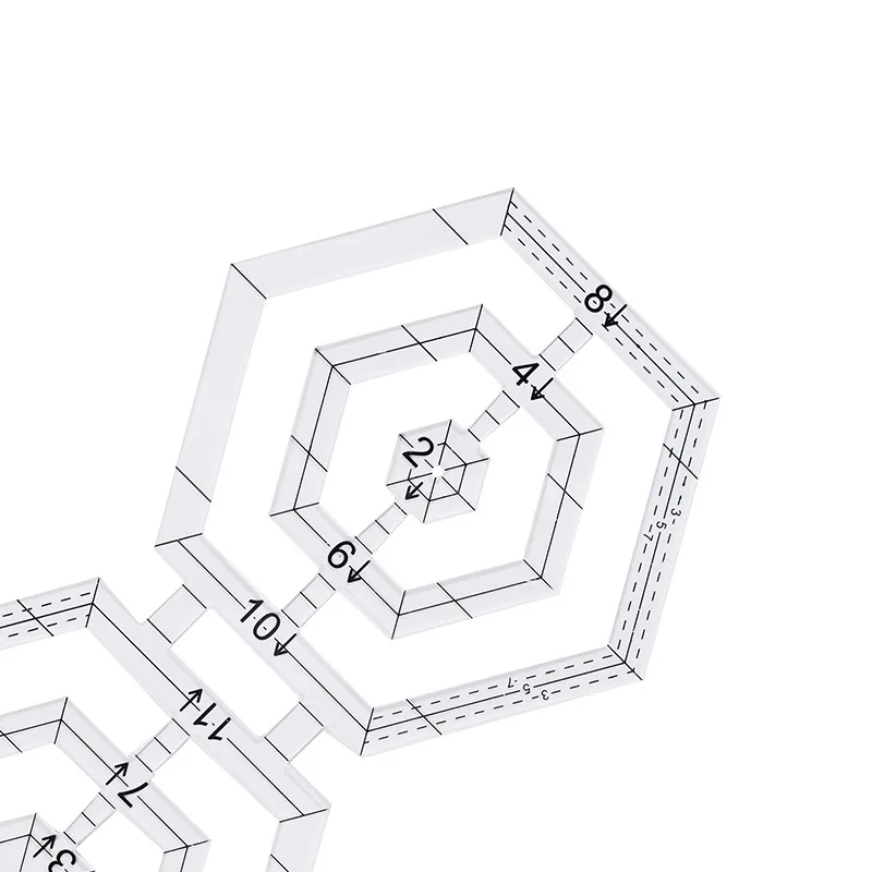 Линейка MIUSIE из акриловой ткани с двойным шестиугольником для лоскутного шитья |