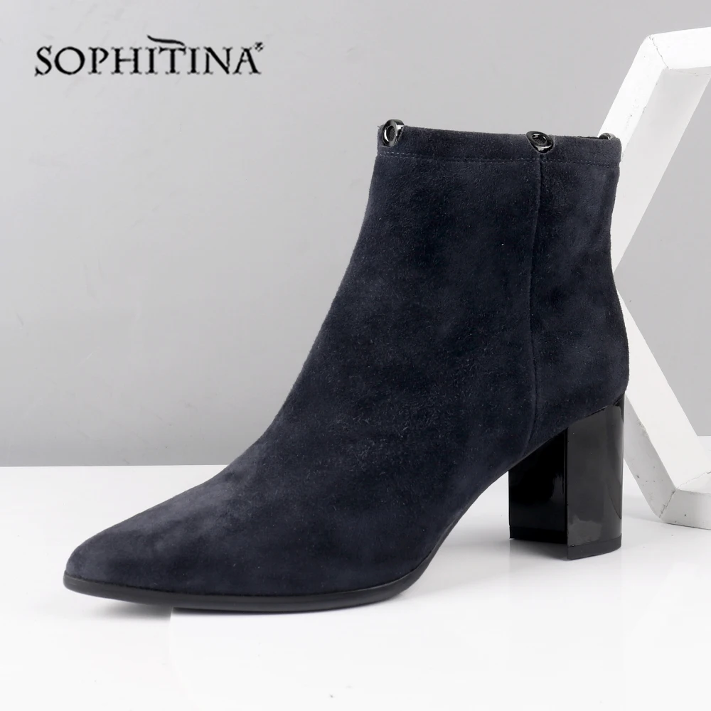 SOPHITINA/женские ботинки ручной работы Элегантная удобная обувь с острым носком на