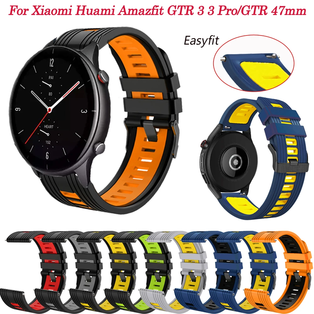 

Ремешок для часов Xiaomi Huami Amazfit GTR 47 мм/2 2E, силиконовый браслет для Amazfit GTR 3 3 Pro/Stratos 3/2/2S, 22 мм