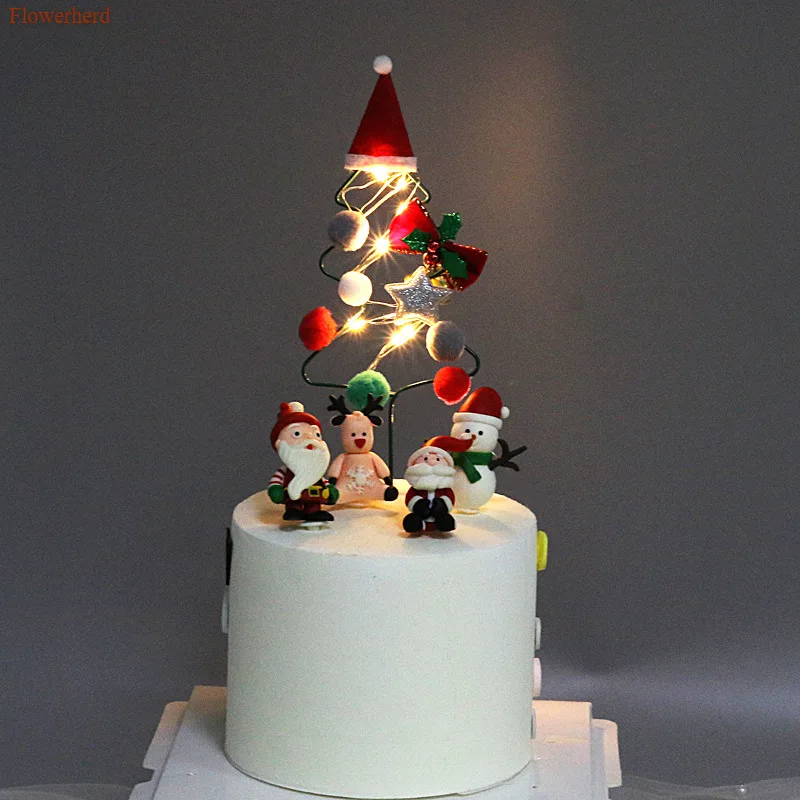 

5pcs New Cake Decorating Tools Christmas Series Tree Cake Topper Kids Birthday Baby Shower Supplies Christmas Baking Ornaments