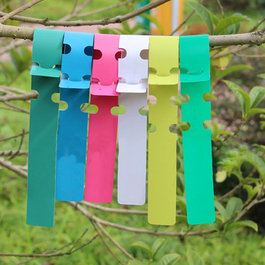 

100pcs PVC Greenhouse Gardening Plant Stake Hanging Collar Tag Colorful Label