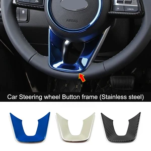 Stainless steel Car steering wheel button Sticker Decoration Cover Trim For KIA XCeed 2020 Car Accessories 1pcs