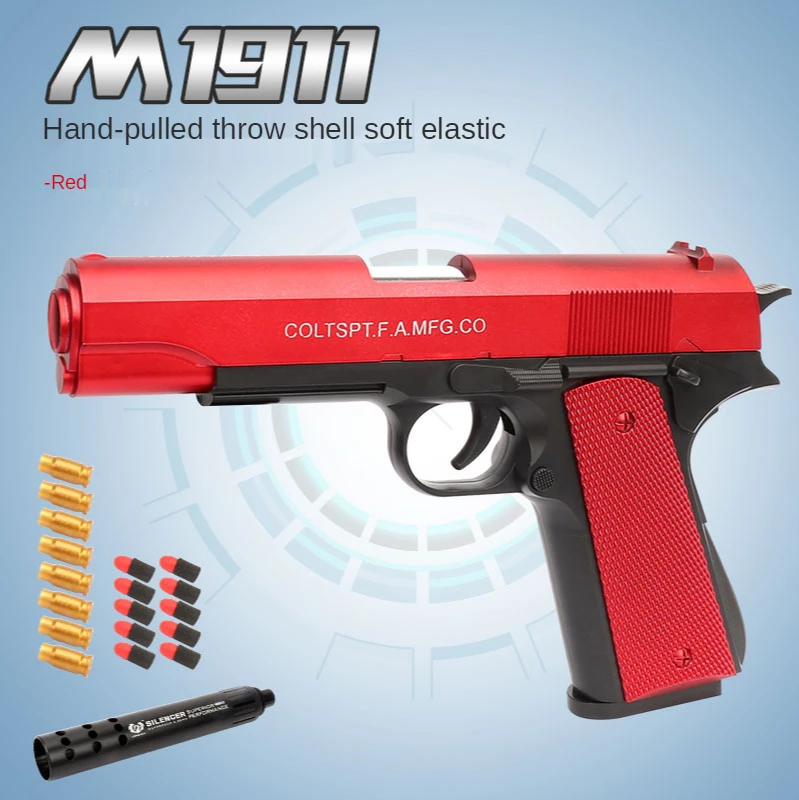 M1911 Eva пулевые игрушки пистолеты Детские воздушные Мягкие мячи газ пластиковый