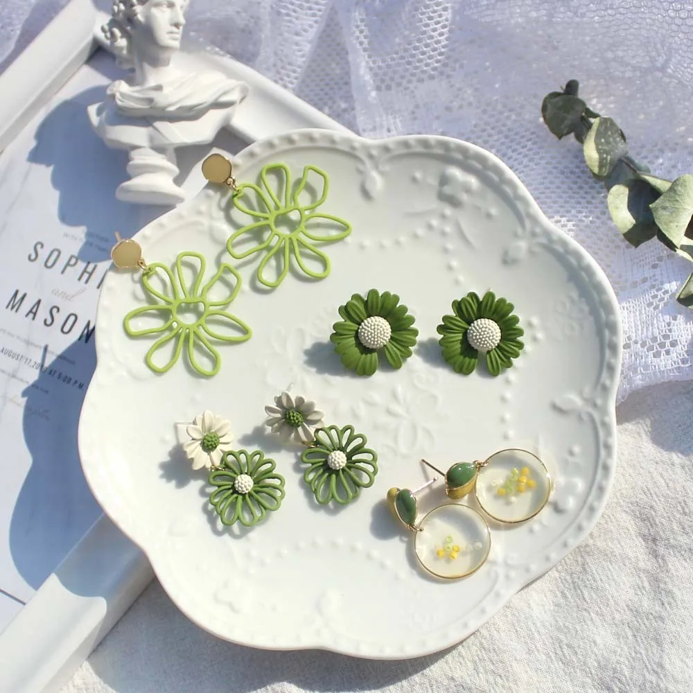 2020 корейские разнообразные висячие серьги уникальный дизайн цветы маргаритки