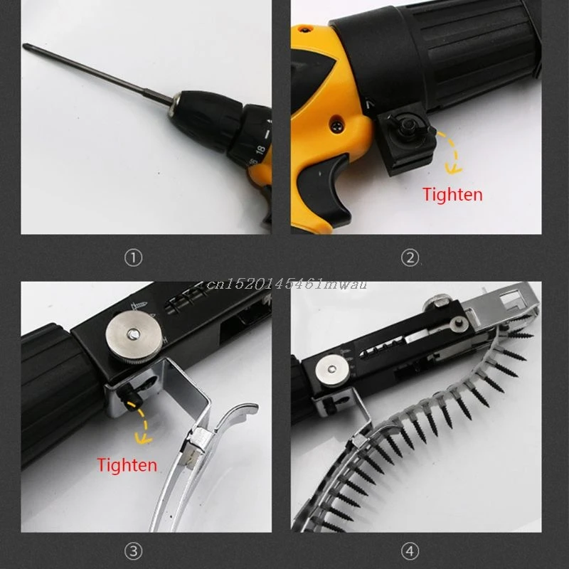 

Automatic Power Drill Chain Nail Gun Adapter Screw Gun for Cordless Electric Drill Attachment Woodworking Tool