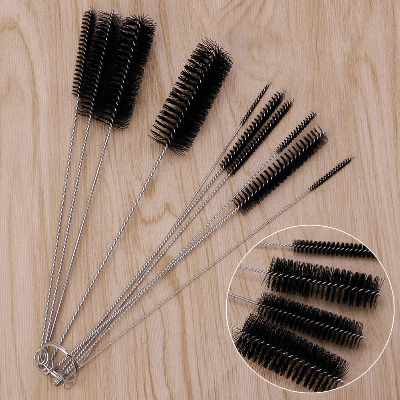 

New 10Pcs Household Bottle Tube Cleaning Brush Set Home Kitchen Clean Tool White