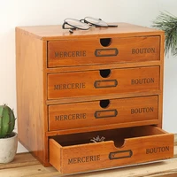 desktop wooden box with drawer vintage countertop chest of drawers jewelry cosmetics organizer home decoration accessories