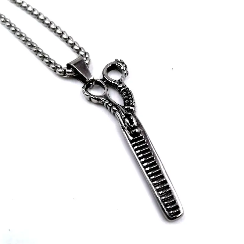 Мужская расческа из нержавеющей стали в стиле хип-хоп длинное ожерелье с