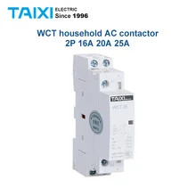 WCT бытовой Din rail модульный контактор переменного тока Американская классификация проводов 2р 25A/20A/16A 2NO 2NC 1 полюс 1NO 1NC 50/60HZ 220V жилищного строительства контактор
