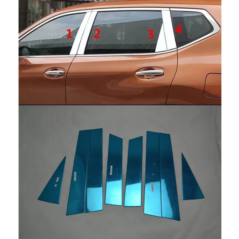 

For Nissan Rogue x-Trail t32 2014 2015 2016 2017 Stainless Steel Chrome Window Cover Trim Molding Posts Pillar Decorations Decor
