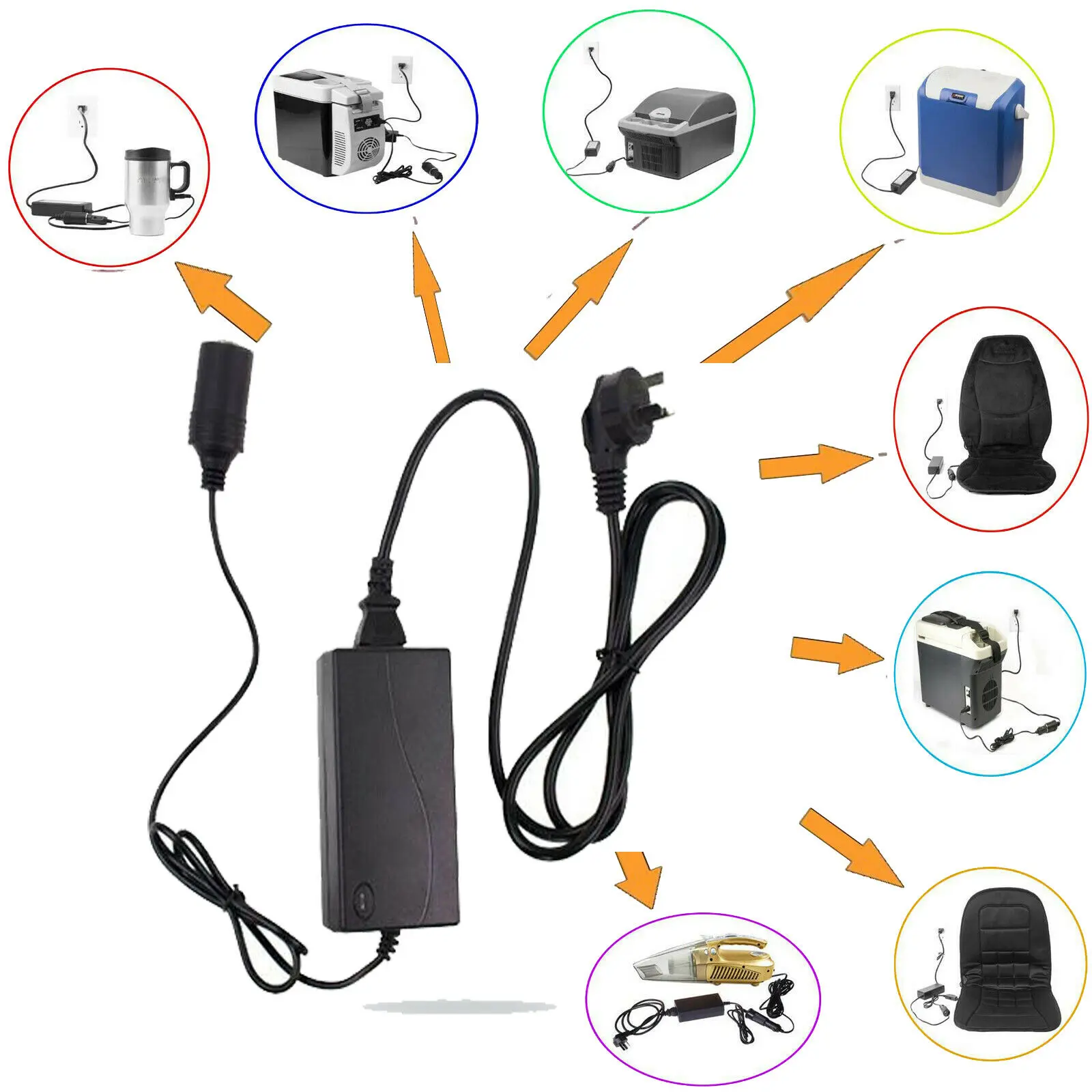 Автомобильное зарядное устройство гнездо прикуривателя 240 в сетевой разъем на 12