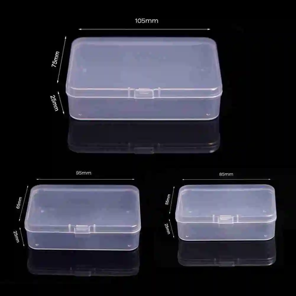 Transparent Plastic Toys Organizer Jewelry Storage Boxes Rectangle With Cover Hardware Parts Large Capacity Plastic Storage Box
