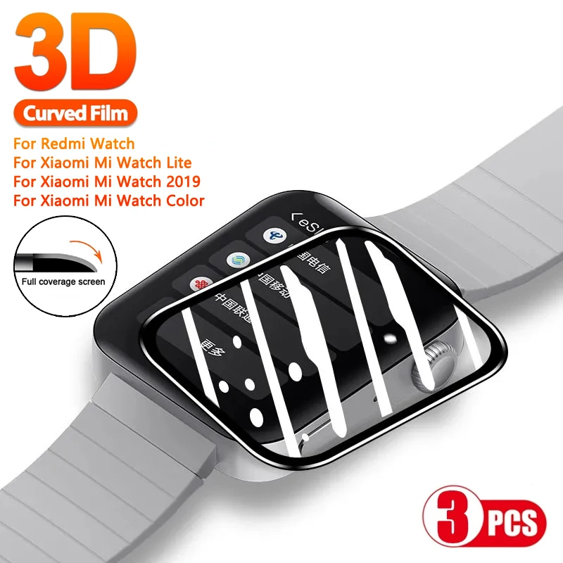 3D мягкое закаленное стекло для защиты экрана Redmi Watch (не стекло) Xiaomi Mi Color 2019 Lite