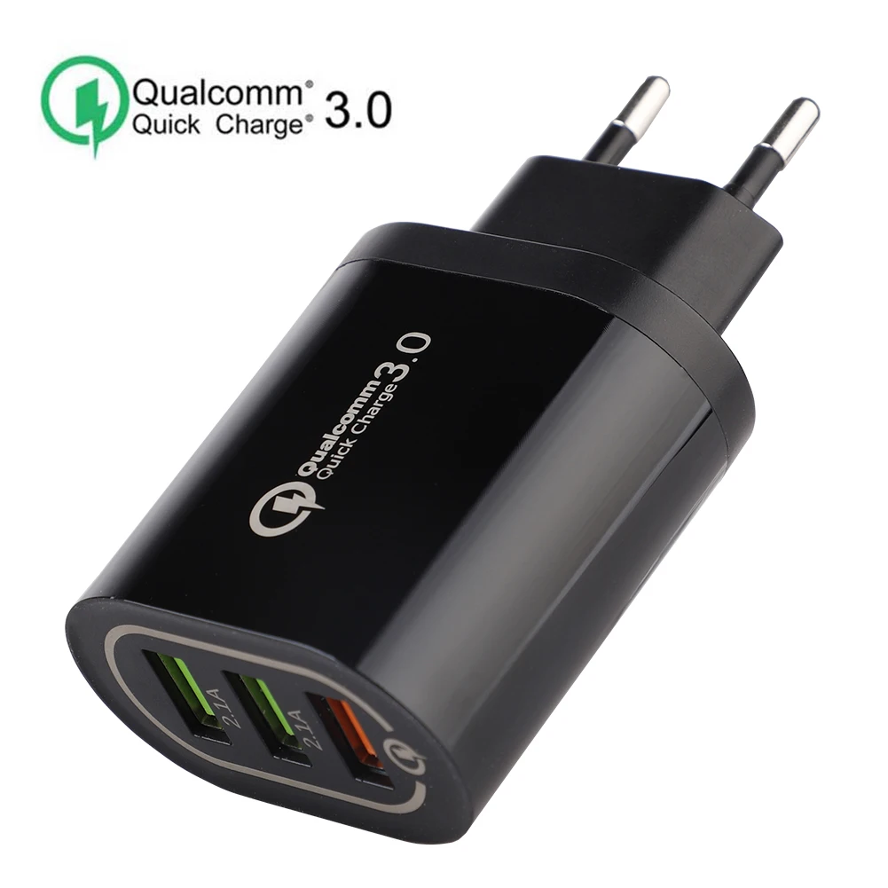 3 USB зарядное устройство QC3.0 Быстрая зарядка настенное зарядное устройство адаптер для мобильного телефона ЕС вилка Универсальное зарядное устройство для мобильного телефона s для Xiaomi