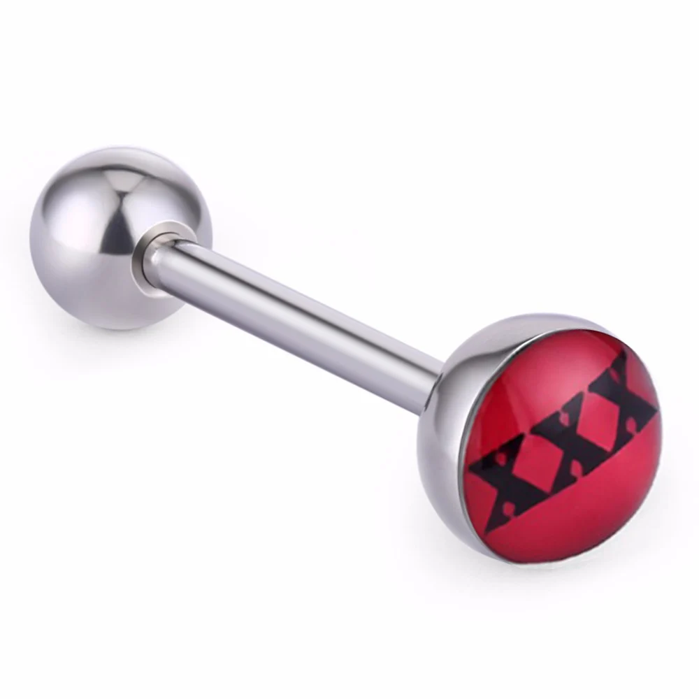 XXX Женское кольцо в стиле панк, для девушек, забавные слова, нержавеющая сталь, пирсинг для языка, сексуальный логотип, пирсинг, штанги, штанги, ювелирные изделия для тела - Окраска металла: XXX