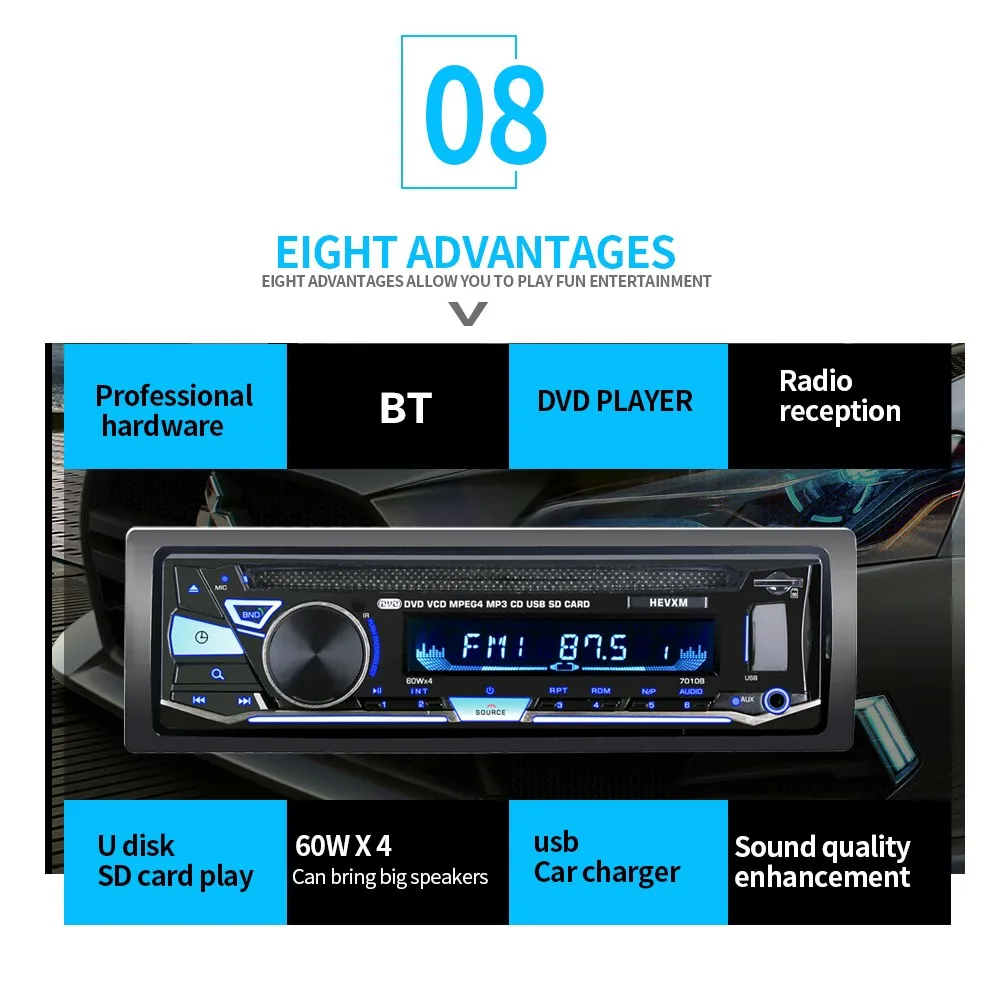 Single Din Car DVD CD MP3 Player BT USB/AUX Audio FM Radio | Автомобили и мотоциклы