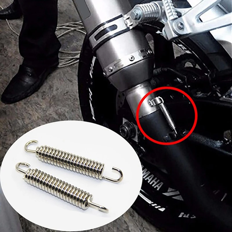 

2PCS 68mm Motorcycle Exhaust Pipe Clamp Stainless Steel Rotatable Metal Springs Kit Set
