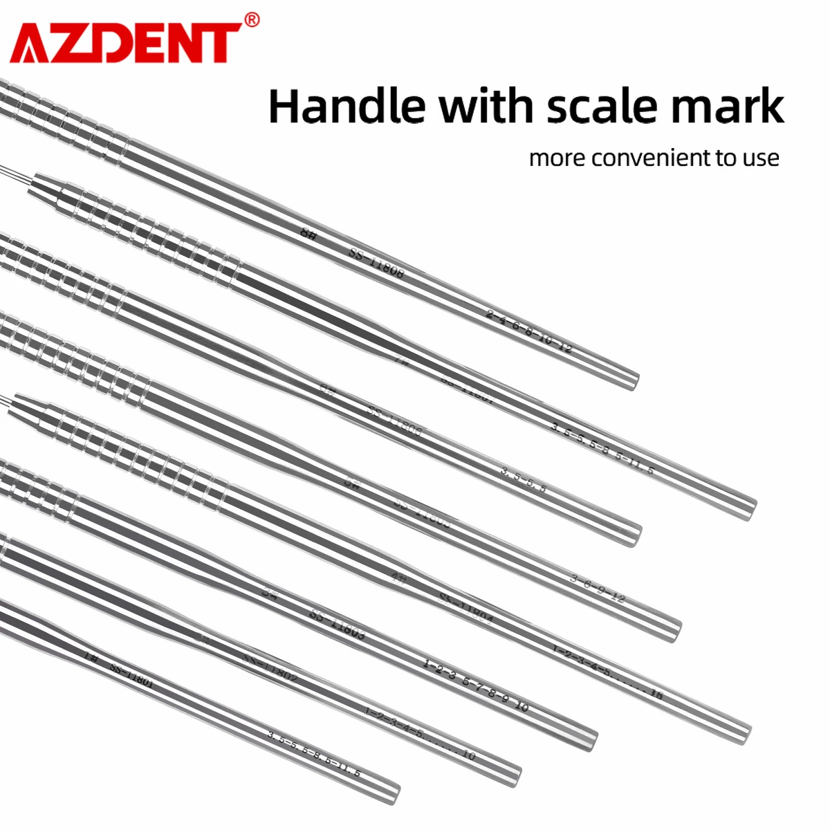 Зонд 1 шт. стоматологический периодонтальный со шкалой инструмент из нержавеющей