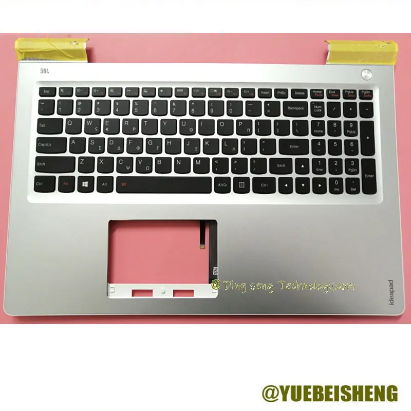 

YUEBEISHENG New/org for LENOVO IDEAPAD 700-15 700-15ISK palmrest Greek Keyboard Upper cover Backlight 5CB0L03558,Silver