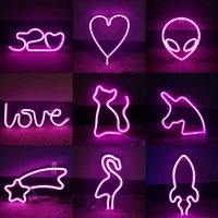 led fairy neon lights letters sign pink room decor for bedroom wall garland gifts wedding home holiday xmas party decoration