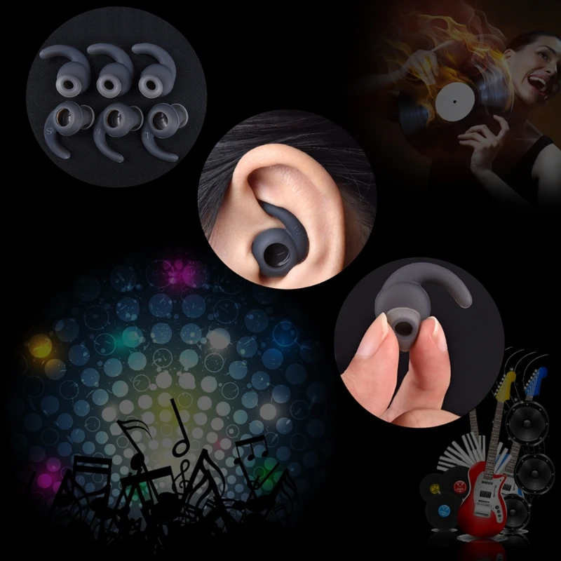 

3 Pairs S/M/L Universal Silicone bluetooth Earbuds Cover With Ear Hook for Sports Bluetooth Headset Earphone