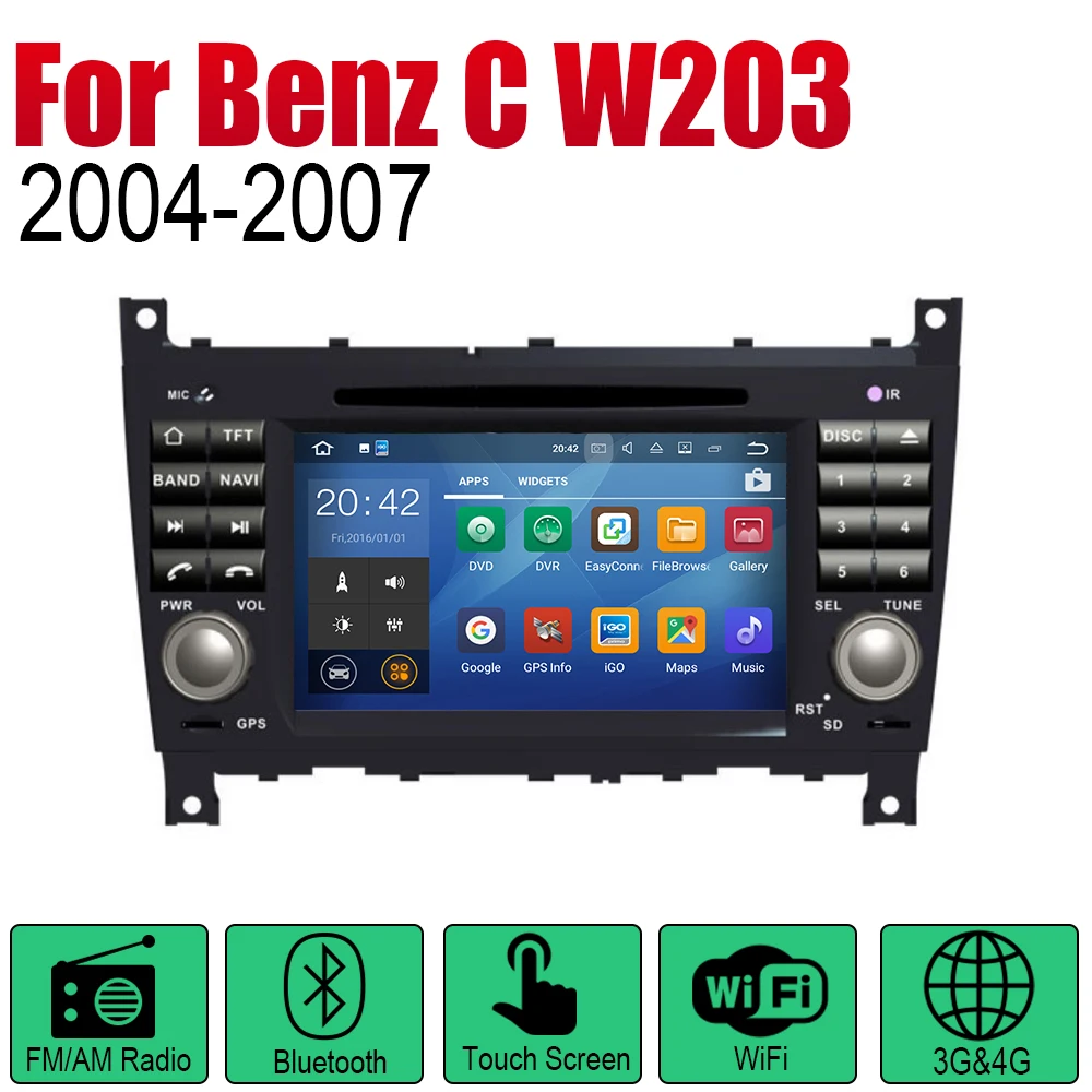 Android 2 Din Авто Радио DVD для Mercedes Benz C Class W203 2004 ~ 2007 NTG Автомобильный мультимедийный