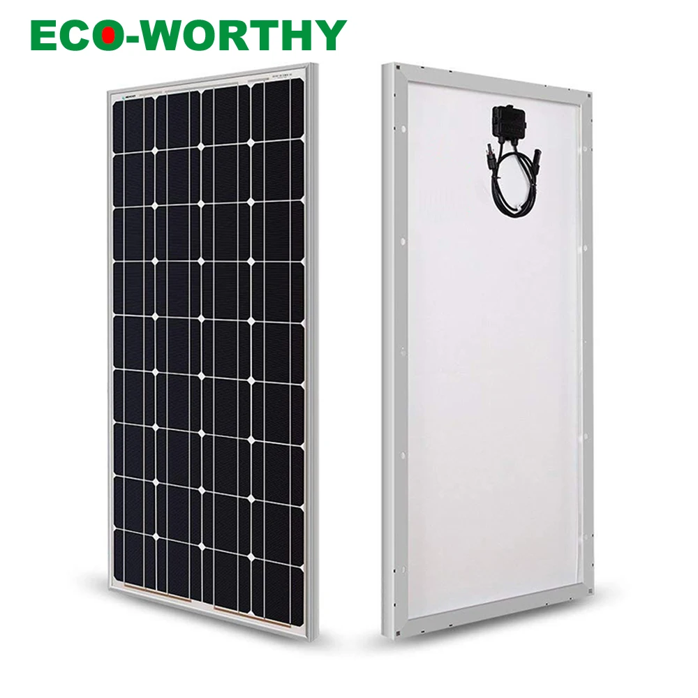 ECOWORTHY 200 Вт 18 в монокристаллическая солнечная панель для 12 В заряда батареи от сети солнечное зарядное устройство домашняя система Солнечная 100 Вт