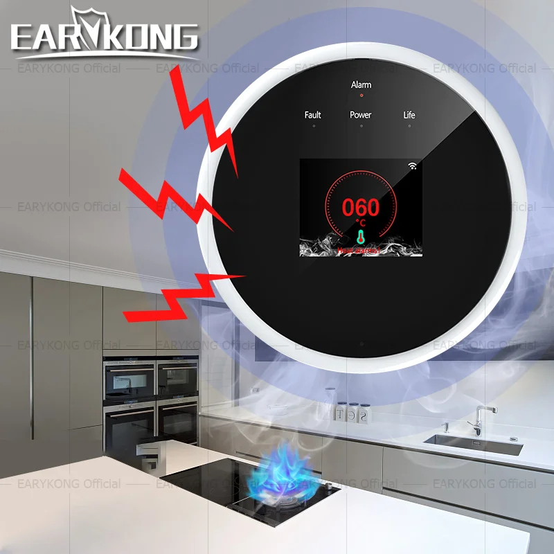 Умный бытовой датчик утечки природного газа EARYKONG с Wi-Fi | AliExpress