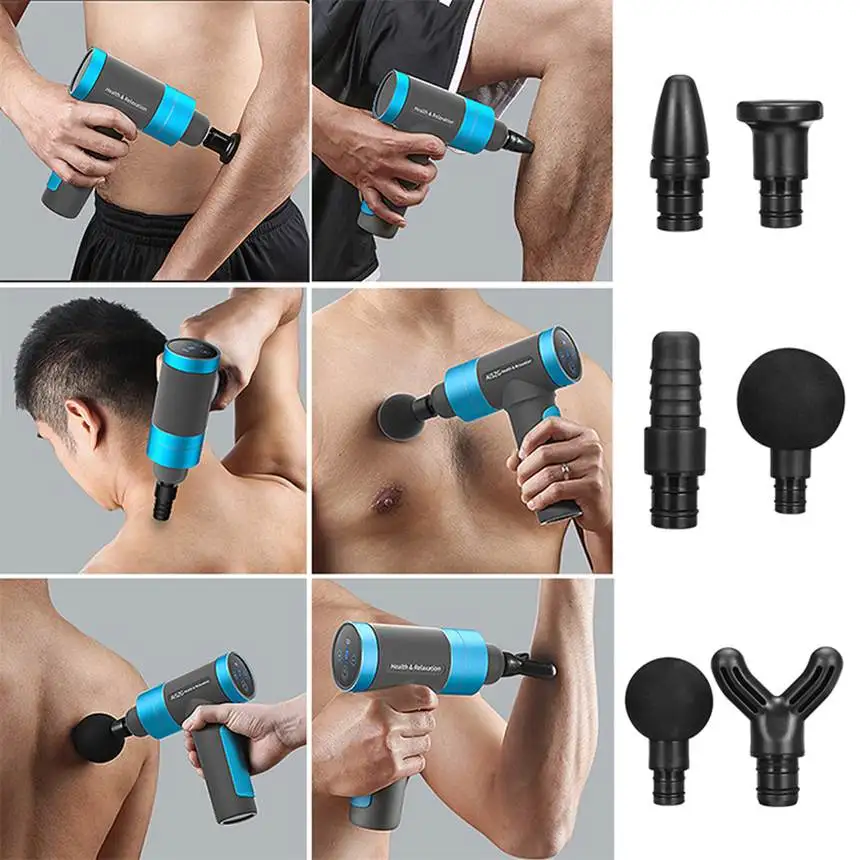 

7200 r/min USB Therapy Massage Guns 5 Gears Touch Screen Button LED Display Deep Muscle Massager Relax Body Pain Relief Slimming
