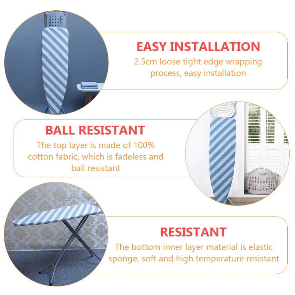 

1pc Heat Resistant and Stain Resistant Ironing Board Cover (Grey White)