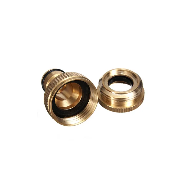 

3/4" Brass Garden Tap Thread Quick Connector Valve 5/8" Garden Faucet Adapter Copper Metal Threaded Water Pipe Connector 1 Pcs