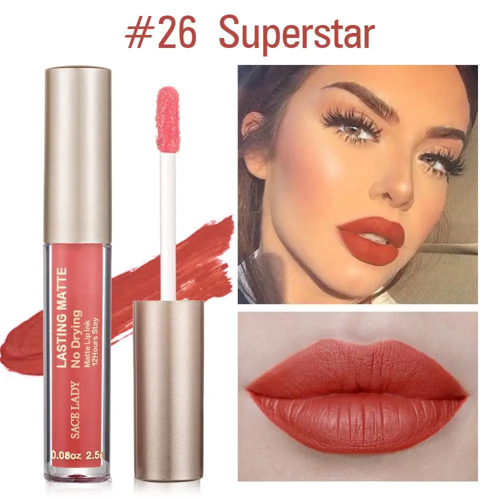 26 Superstar SACE LADY матовая губная помада макияж 23 Цвета жидкая губная помада красный телесный оттенок для губ увлажняющий макияж водостойкий стойкий косметический - Цвет: 26 Superstar