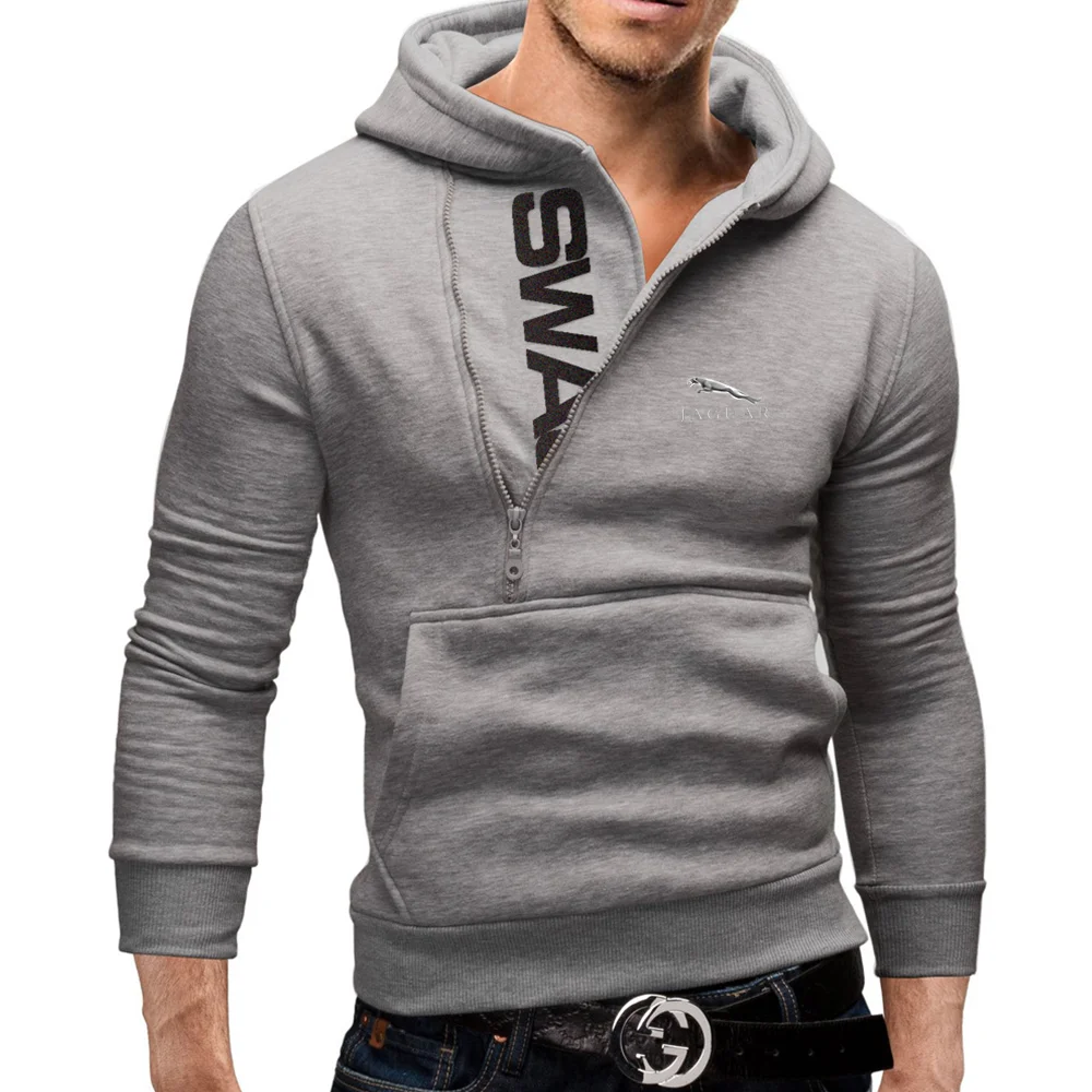 

Jaguar CAR Latest Casual Sports Hooded Men's Sweatshirt Hoodie Men's Long-Sleeved Jacket Zipper Track Field Sportswear M-3XL A+4