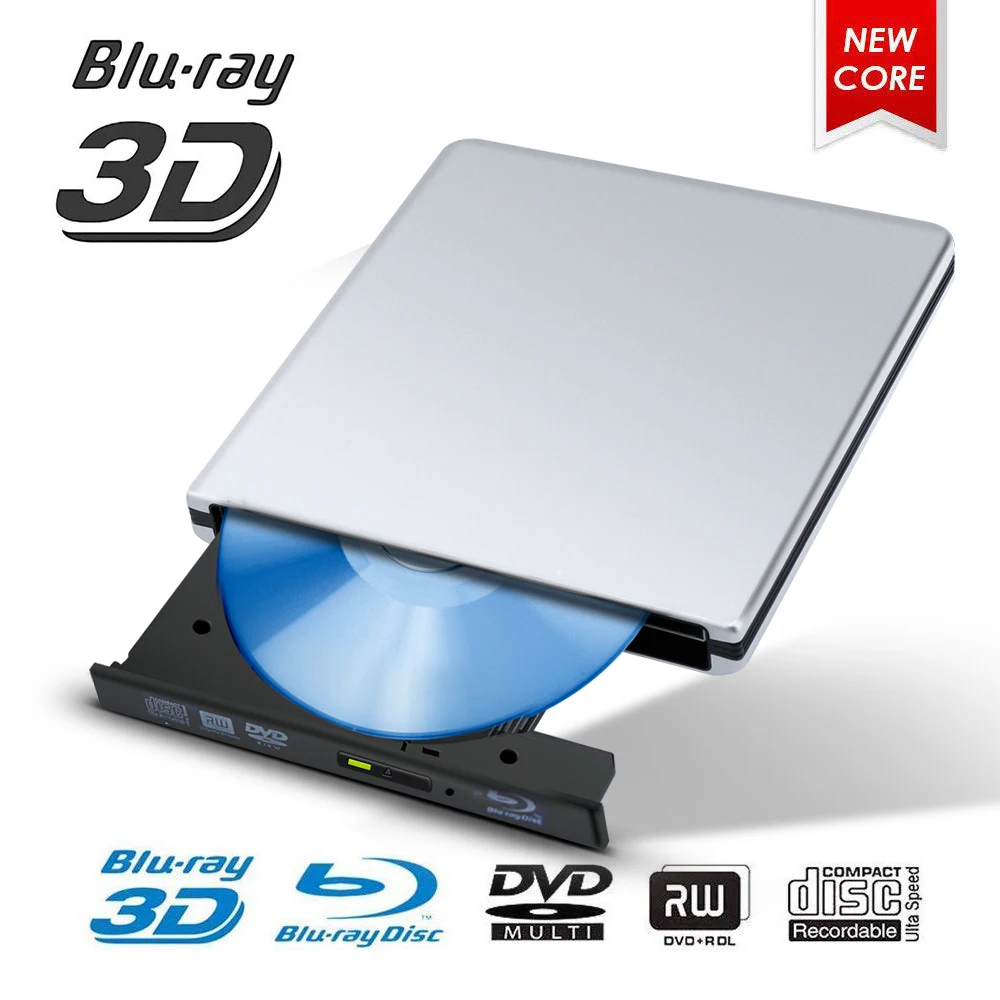Внешний Привод Blu Ray USB 3 0 BD/CD/DVD горелка для Mac/Windows 10/ноутбука/ПК оптический привод
