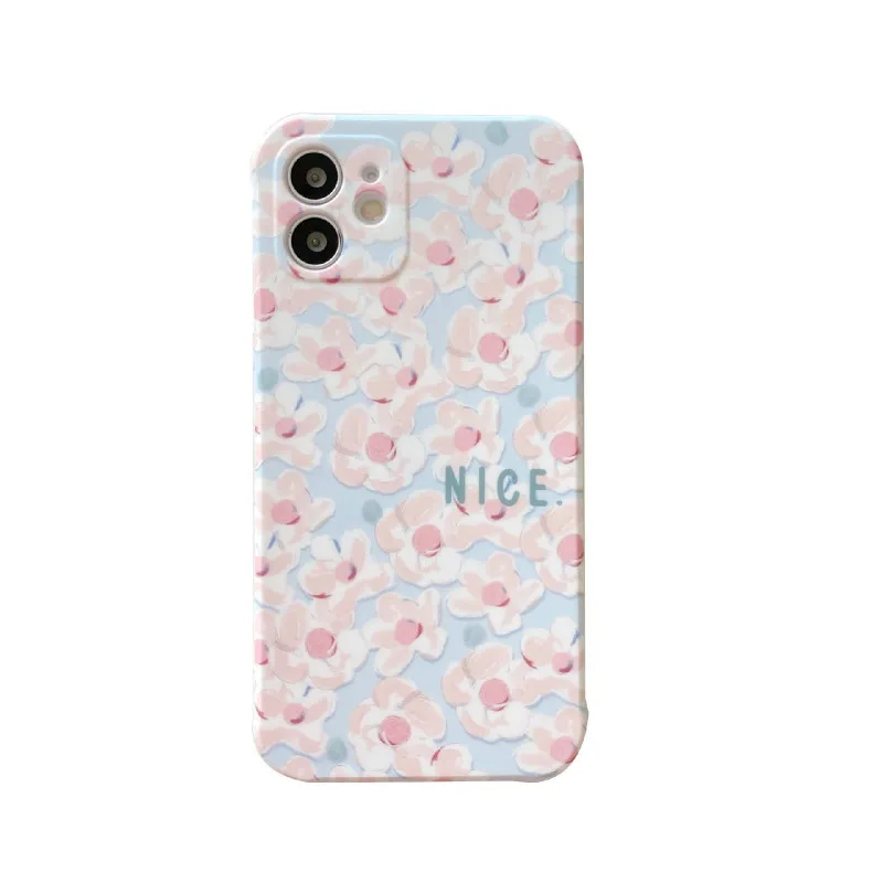 

Oil painting NICE flower phone case is suitable for iPhone11 12Pro Max mini XR XS XSMax 8 7PluS anti-drop protective back cover