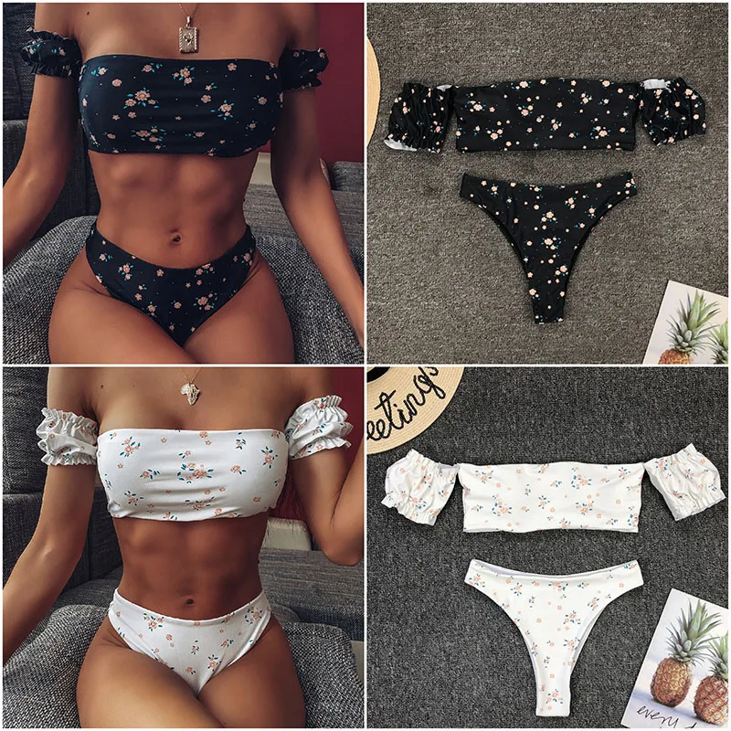 Соблазнительное бикини 2020 купальник женский черный белый купальный костюм без