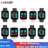 4pcs 10pc y68 d20 smart watch custom faces men women fitness tracker heart rate blood pressure d20 sport watch android ios phone