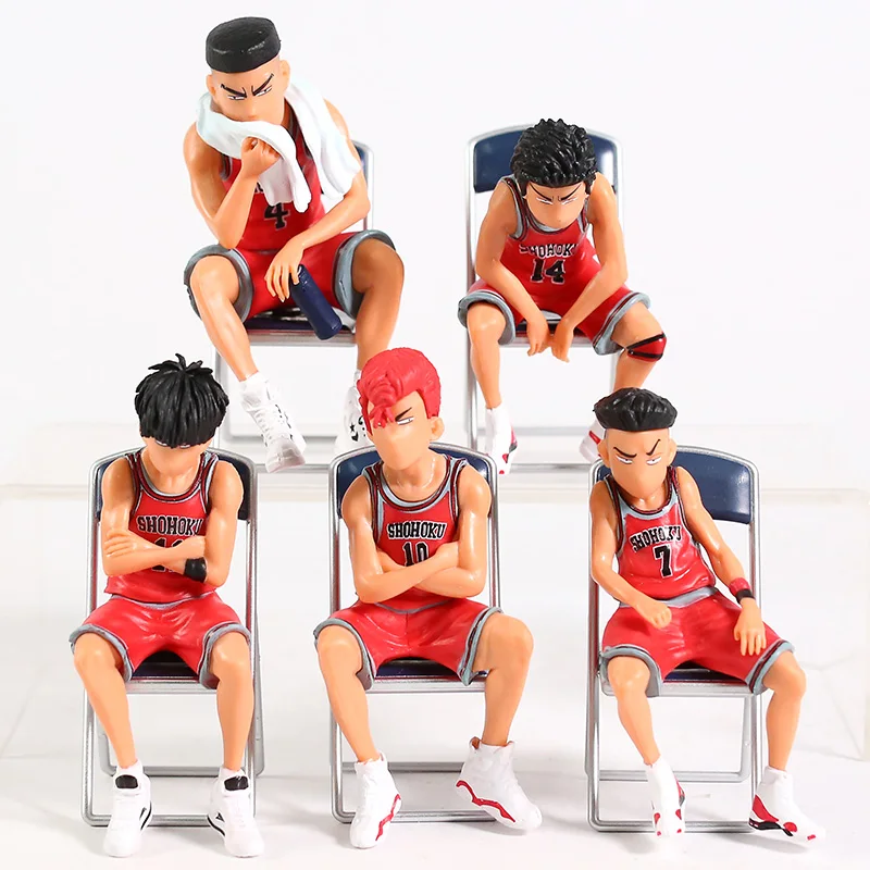 

Slam Dunk Hanamichi Sakuragi Rukawa Kaede Akagi Takenori Miyagi Ryota Mitsui Hisashi PVC Figures Toys 5pcs/set