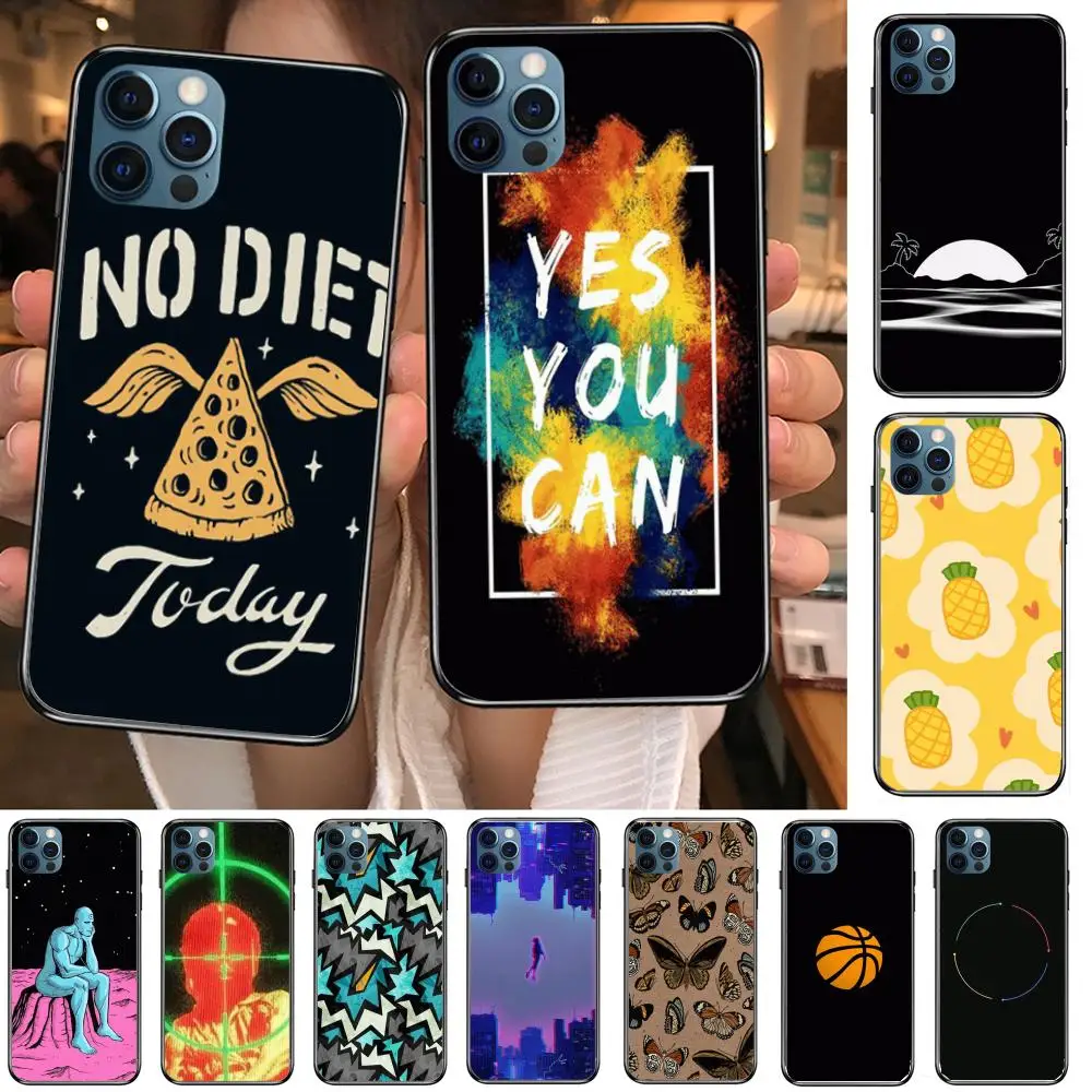 

Varied Style Phone Case cover For iphone 12 pro max 11 8 7 6 s XR PLUS X XS SE 2020 mini black cell shell
