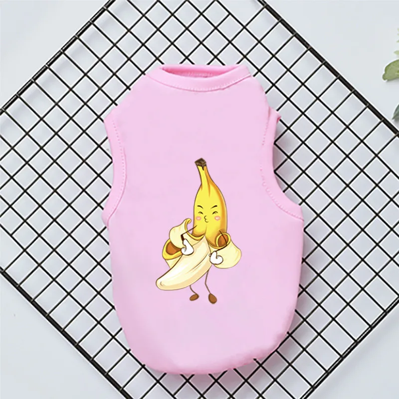 

Summer Dog Clothes Small Dogs Simple Puppy Dog Accessory Cat T-shirt Print Pet Vest Sleeveless Solid Dog Shirt Clothes