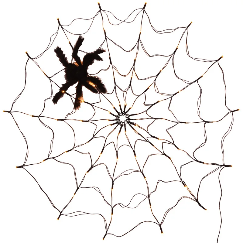 Spider web lights Halloween decoration lantern LED atmosphere layout props usb string | Лампы и освещение