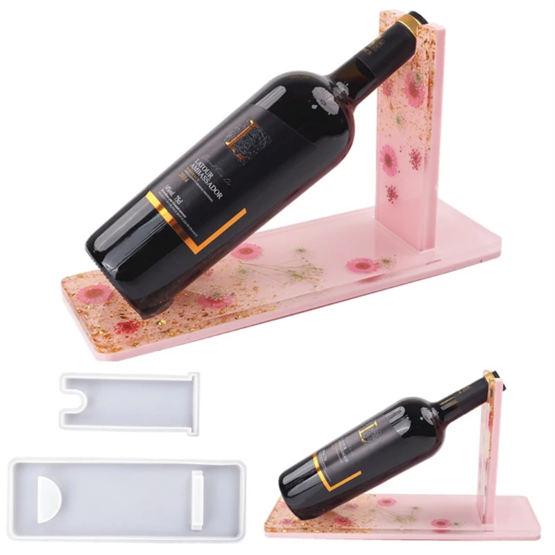 

Epoxy Resin Mold Wine Bottle Display Stand Rack Crystal Mold Wine Bottle Holder Casting Silicone Mould Bracket Cup Mold
