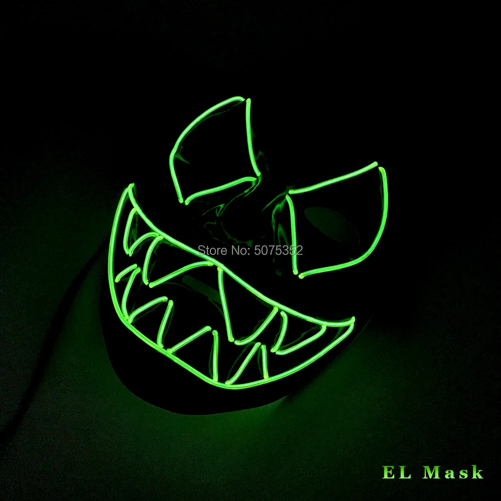 Аксессуары для костюма светящаяся ночная маска Ужасный страшный лица EL Wire