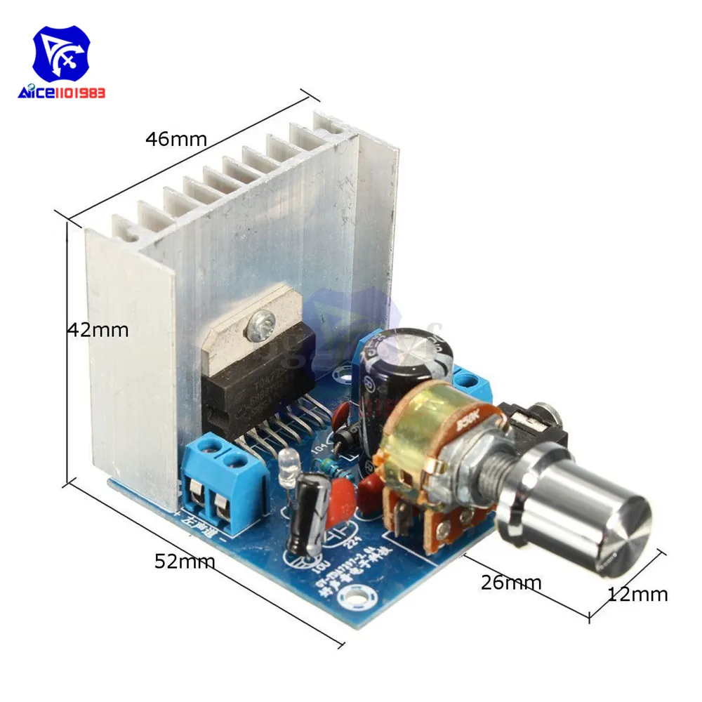 Diymore TDA7297 DC 9-15 в 2x15 Вт цифровой аудио усилитель модуль двухканальный усилитель плата с потенциометром 3,5 мм аудио разъем
