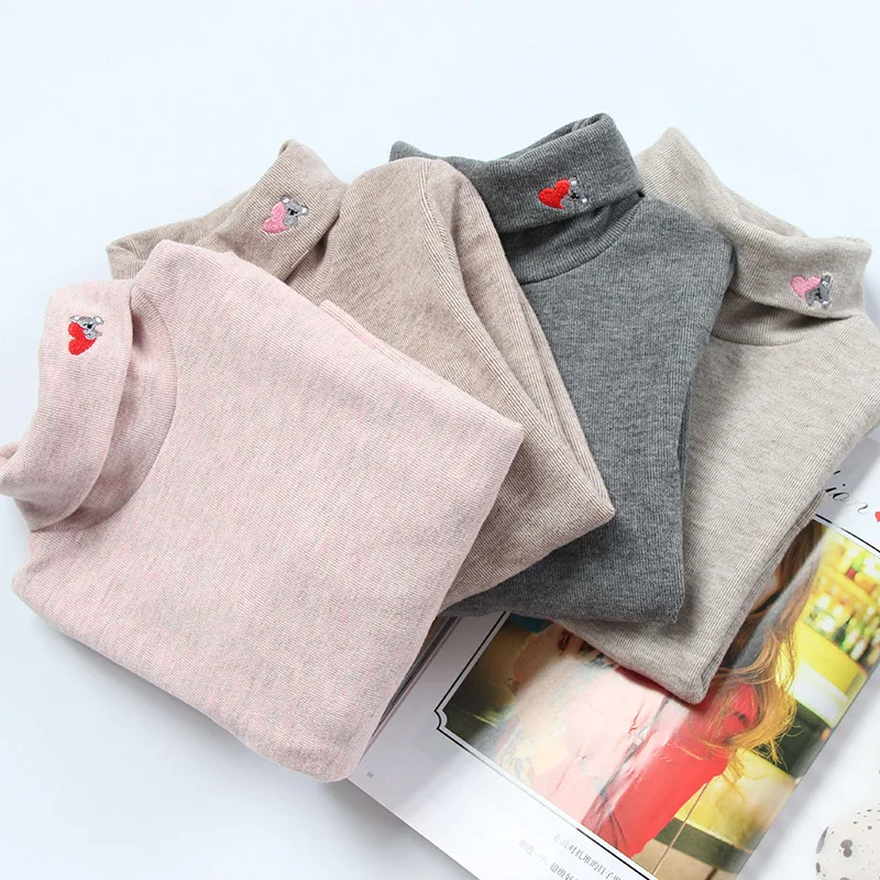 Новое поступление утепленная Блузка для девочек зимние детские топы с высоким